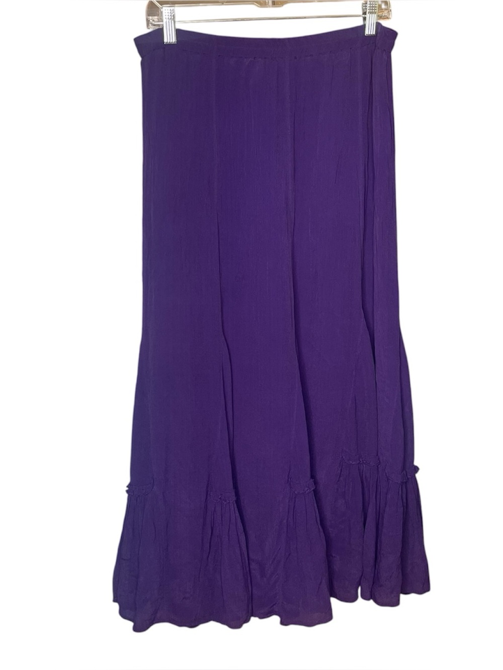 Coldwater Creek vintage purple tiered pull on maxi skirt M